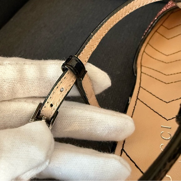 New Gucci SLINGBACK PUMP WITH DOUBLE G size 38, US 8 pink sparkling - Picture 11 of 15